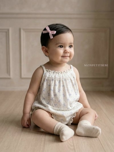 Mon petit06｜(66-90cm) 蝴蝶結細肩包屁衣13