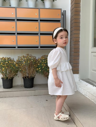 JE26｜(66-120cm) 泡泡袖綁帶包屁衣/洋裝4