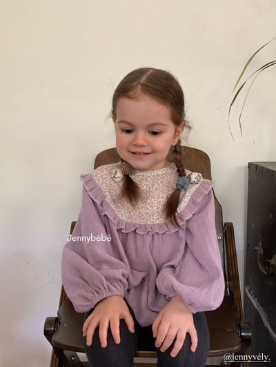 JE571｜(66-90cm) 暮丁香拼接荷葉邊包屁衣15