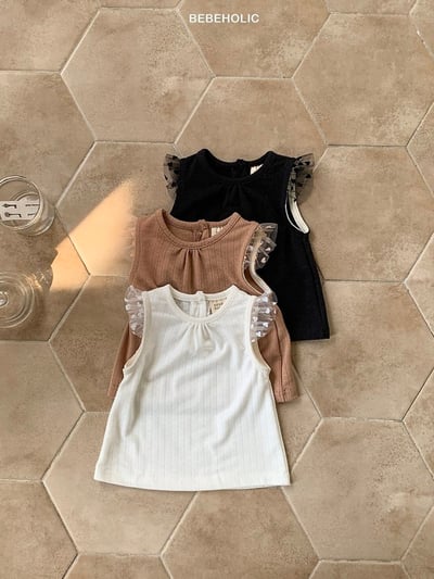 Bebe holic40｜(3m-18m) 素色蕾絲上衣1