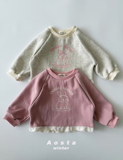 AOSTA59｜(6m-5y) 雪兔蕾絲上衣1