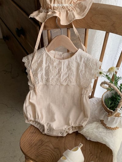 Bebe holic25｜(3m-18m) 鏤空翻領連身服6