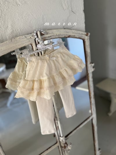 Marron16｜(1y-6y) 蛋糕格紋/蕾絲內搭褲裙5