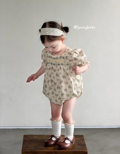 JE720｜(66-120cm) 復古碎花包屁衣/洋裝6