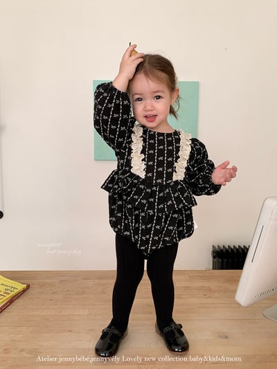 JE627｜(66cm-90cm) 復古碎花花邊包屁衣2