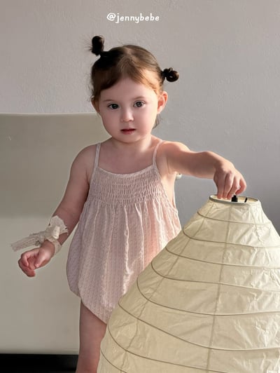 JE713｜(66-90cm) 肩帶小碎花包屁衣10