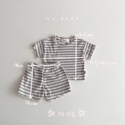 my_bebe22｜(80-120cm) 條紋捲邊套裝16