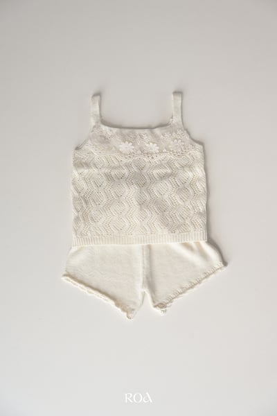 ROA06｜(6m-18m) 1色針織波浪鏤空套裝3