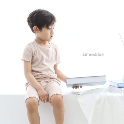 LIME&BLUE09｜(80-118cm)  木耳邊素色居家服15