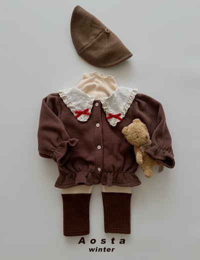 AOSTA25｜(6m-5y) 蕾絲荷葉翻領縮口襯衫13