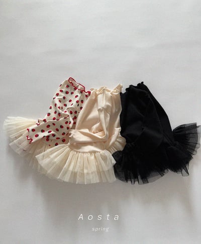 AOSTA35｜(6m-5y) 捲邊薄紗澎澎裙擺上衣19
