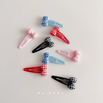 my_bebe07｜(free) 格紋蝴蝶結髮夾1