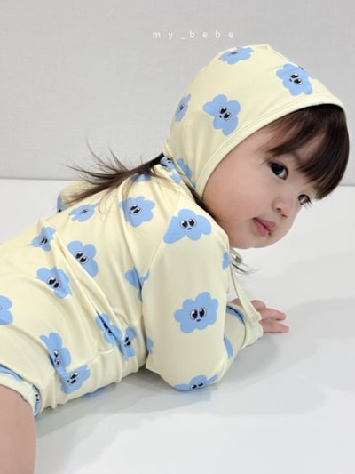 my_bebe01｜(75-105cm) 拉鍊防曬泳衣含泳帽17