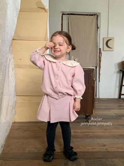 JE551｜(73-100cm) 蕾絲花邊領壓紋套裝7