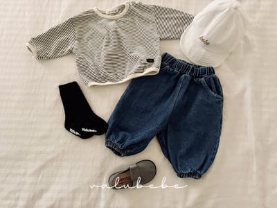 Valubebe35｜(65-90) 牛仔縮口褲8