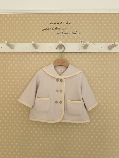 MONBEBE28｜(1y-8y) 滾邊排扣翻領外套7