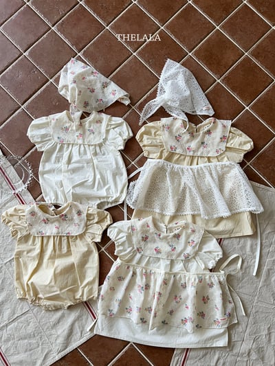 thelala56｜ (0m-18m) 玫瑰翻領包屁衣7