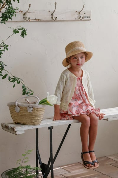 FLO04｜(75-140) 四色蕾絲七分袖開衫11