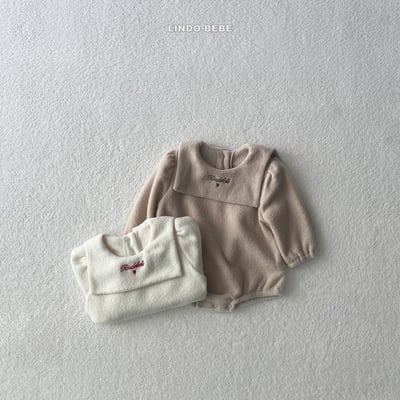 Lindo11｜(3m-18m) 水手翻領抓絨次袖包屁衣11