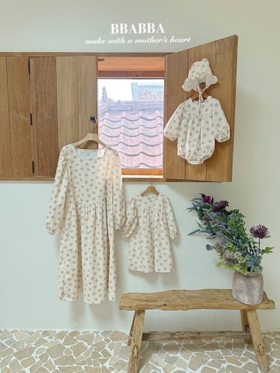 BBABBA15｜(60cm-120cm-mom)  2色田園碎花洋裝1
