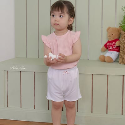 bebe nine20  (65cm-115cm) 3色素色荷葉邊上衣14