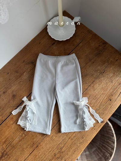 Marron19｜(1y-6y) 蝴蝶結蕾絲開岔長褲4