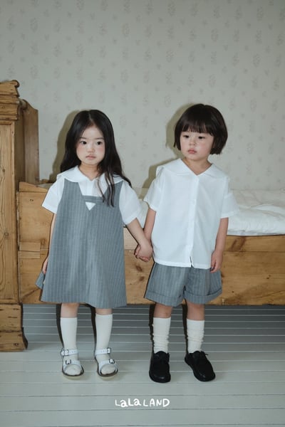 lala land51｜(75-120cm) 2色經典捲邊條紋短褲1