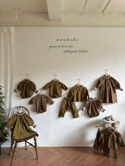 MONBEBE04｜(3m-24m) 冬季滾邊縮口包屁衣2