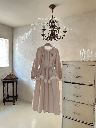 MONBEBE40｜(1y-8y-mom) 格紋蕾絲滾邊洋裝20