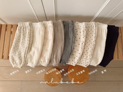 Valubebe67｜(65-90) 棉麻印花縮口褲16