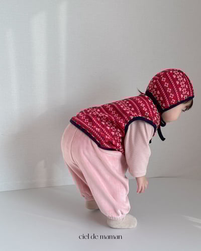 Cieldemaman10｜(6M~24M)  2色雪花針織背心含帽子13