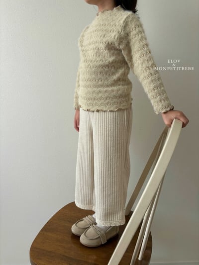 Monpetitbebe14｜(70cm-110cm) 燈芯絨蕾絲微寬褲11