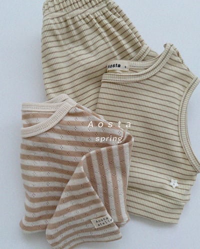 AOSTA40｜(6m-5y) 條紋縮口長褲7