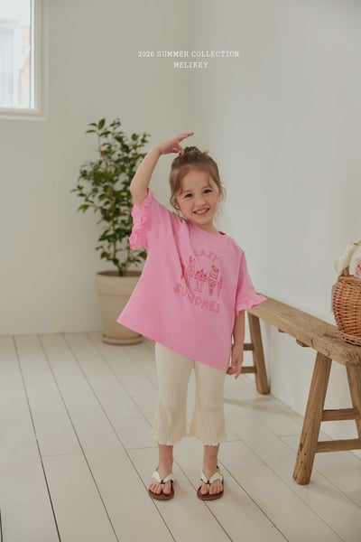 Melikey04｜(75-125cm) 冰淇淋印花荷葉袖上衣10