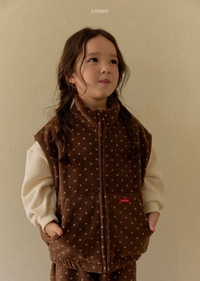 Lindo70｜(80cm-125cm) 高領磨毛波點背心13