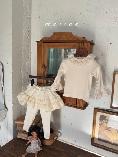 Marron09｜(1y-6y) 層次蕾絲領袖上衣6
