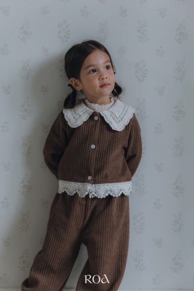 ROA12｜(80cm-120cm) 2色蕾絲束帶絨毛長褲16