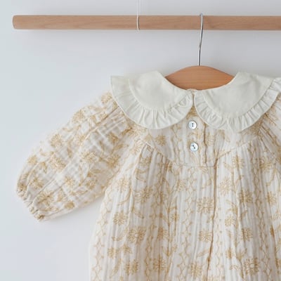 LEMONADE19｜(55cm-85cm) 2色翻領碎花包屁衣11