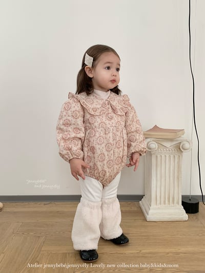 JE 249｜(66-90cm)  花朵大翻領包屁衣6