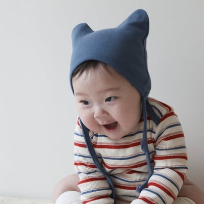 LEMONADE33｜(55cm-85cm) 2色雙條紋包屁衣含帽子6