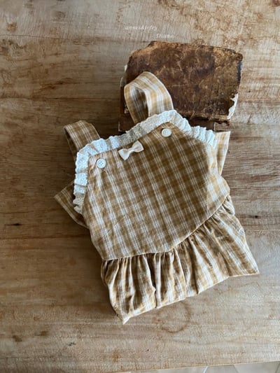 Anne Shirley10｜(1y-5y) 1色格紋蕾絲花邊吊帶洋裝3