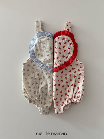 Cieldemaman｜(3-15m) 甜蜜愛心包屁衣4