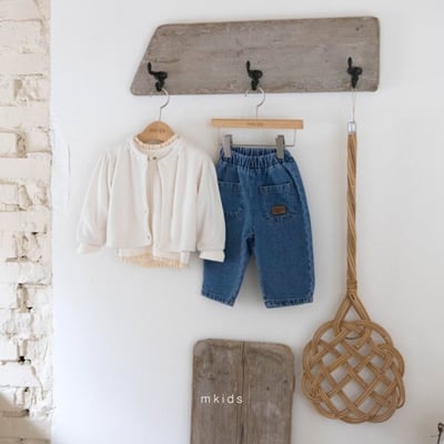 M-KIDS46｜(65-115cm) 2色蕾絲花邊開襟外套7