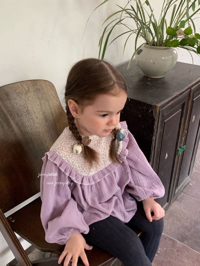 JE571｜(66-90cm) 暮丁香拼接荷葉邊包屁衣17