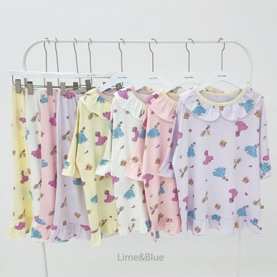 LIME&BLUE36｜(80-118cm MOM)  公主荷葉邊親子套裝4