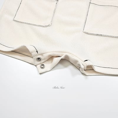 bebe nine41  (6m-24m) 2色樸素鈕釦口袋裝14