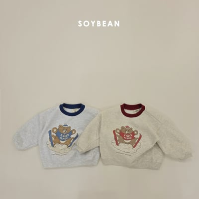 Soybean49｜(75cm-118cm) 滑雪熊印花休閒套裝1
