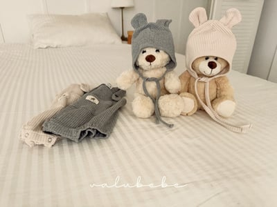 Valubebe08｜(65-80) 華夫格小熊綁帶帽13