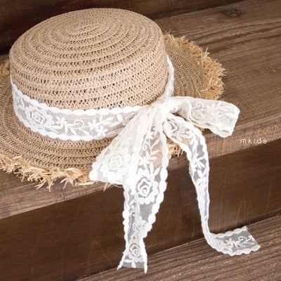 M-KIDS47｜(65-115cm) 蕾絲草帽5