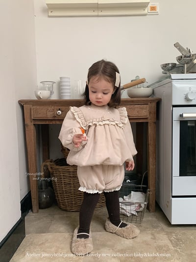 JE 650｜(73-100cm)  刺繡泡泡花邊套裝15